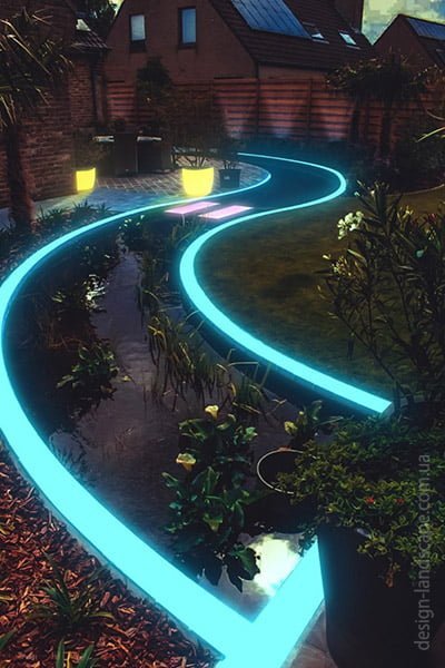 ландшафтный дизайн световой ручей